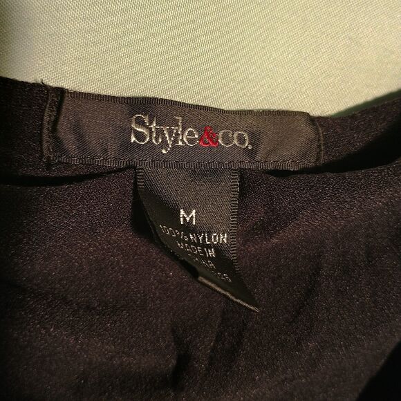 Boho Layered Tunic Top – Sheer Overlay with Eyelets – Size M - Picture 3 of 4